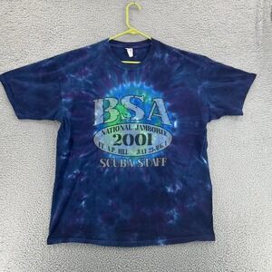 Vintage ANVIL T Shirt Men‎ 2XL Boy Scout of America Jamboree 2001 Y2K Tie Dye